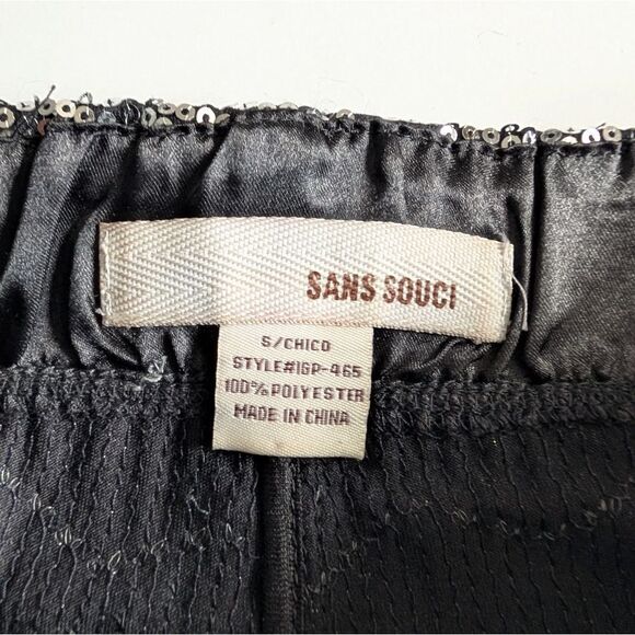 Sans Souci Silver sequined Mini short Small - Picture 2 of 3